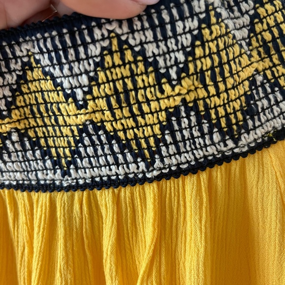 BCX Yellow Off-Shoulder Embroidered Boho Top - Picture 3 of 9